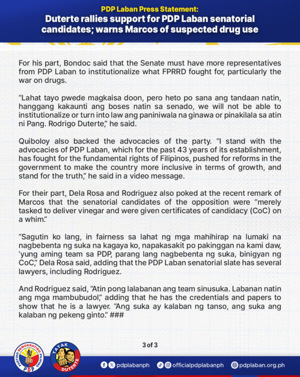 PRESS STATEMENTS - PDP Laban